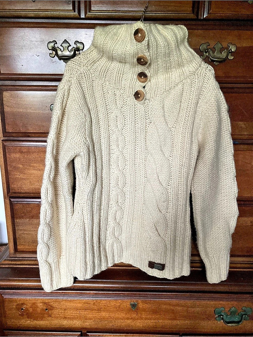 Nobis  Cable Knit Cowl Neck Sweater